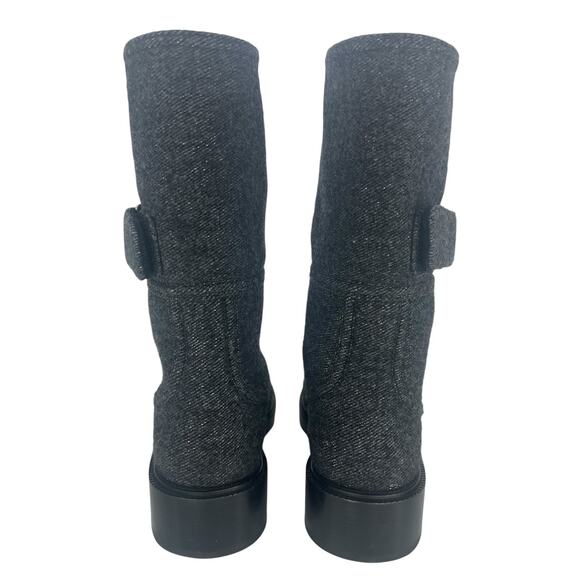 Chanel 2021 Interlocking CC Cap Toe Tweed Logo Combat Boots - Picture 10 of 16